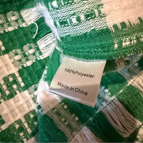 Abito donna Tuckernuck nuovo con etichetta georgette verde bianco a quadri tweed taglia media - Foto 6 di 9