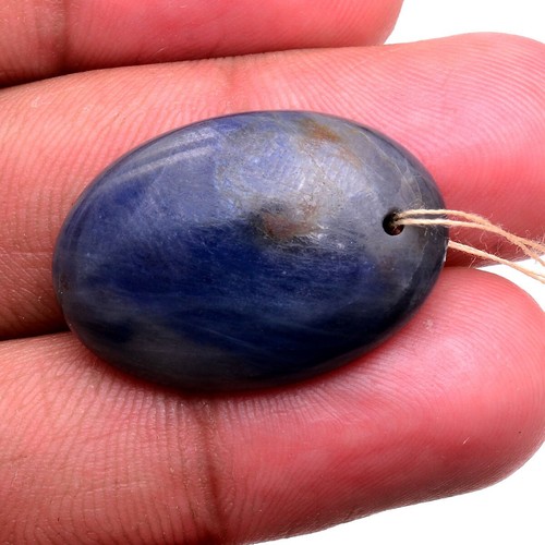 41.80 Cts Natural Sapphire Drilled Oval Cabochon 27mm*19mm Untreated Gemstone - Picture 3 of 8