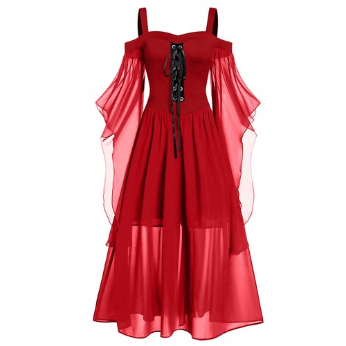Halloween Ladies Renaissance Medieval Gothic Witch Costume Fancy Dresses Cosplay - Picture 17 of 21