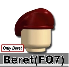 maroon Beret BQ7 Army airborne military hat compatible w/toy brick minifig