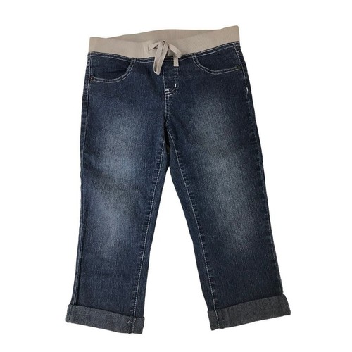 14 Justice Girls Pull On Jean Capri Denim Cuff Wide Leg - Picture 3 of 6