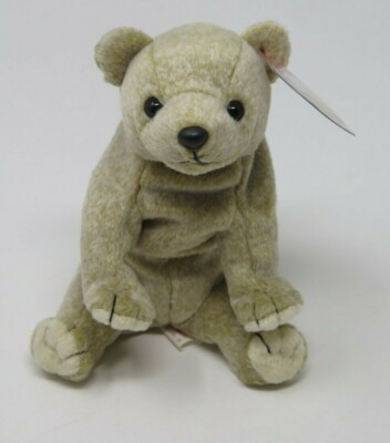 Ty Beanie Babies Baby Almond the Bear APRIL 14 1999 retired PE pellets NWT