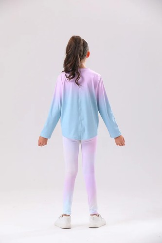 Girls' Loose Fitness Top Quick Dry Sports T-shirt Gym Tee Long Sleeve Yoga Shirt - Picture 9 of 9