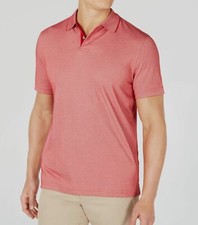  244 Tasso Elba Men Regular-Fit Red Short-Sleeve Cotton Polo Shirt S REPAIRED 