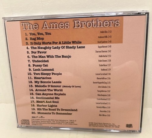 The Ames Brothers Music CD Rag Mop Pussy Cat Heart and Soul Vintage 1996 - Picture 2 of 3