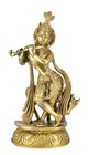 Whitewhale Lord Krishna with Cow Brass Statue Religious God Sculpture Idol Decor