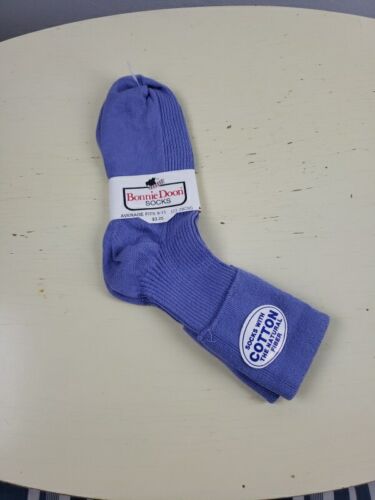 Vintage NOS Bonnie Doon Fun Socks Lavender Lilac Mercerized Cotton Nylon