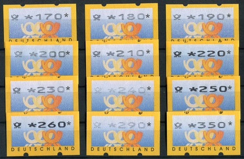 Bund ATM 3.2 postfrisch 12 hohe Werte 170 - 350 Pf. Automatenmarken BRD MNH