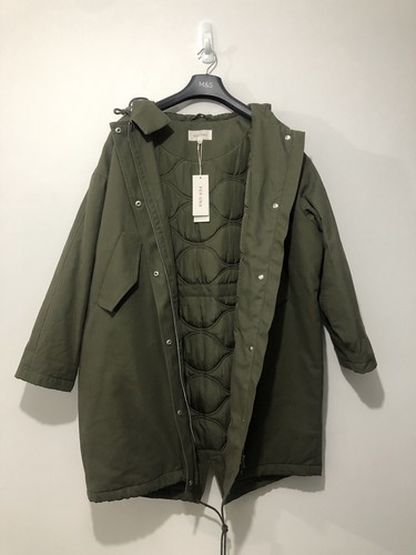 Marks & Spencer Per Una baumwollreiche gepolsterte Parka-Manteljacke mit Kapuze UK 14 £79 - Bild 4 von 20
