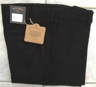 BRAND NEW-Bills khakis M3-MOBK PLAIN TRIM FIT Size 32 MOLESKIN BLACK $165