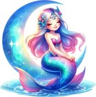 Rainbow Magical Sea Mermaid Moon Wall Art Bedroom Vinyl Sticker Decal 6 Sizes