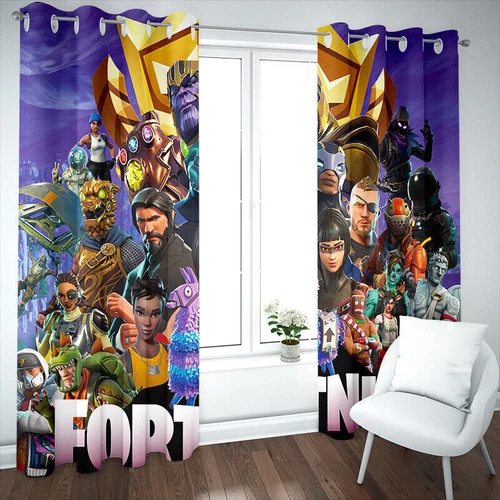 #3D Kids Game Curtains Bedroom Pair#Thick Thermal Blackout Ring Top Eyelet Gift - Picture 7 of 24
