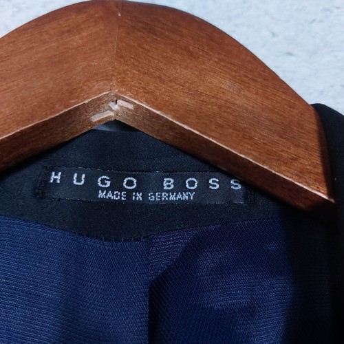 Hugo Boss Blazer Mens 40T Black Pure New Wool Super 100 One-Button Jacket Career - Picture 8 of 16