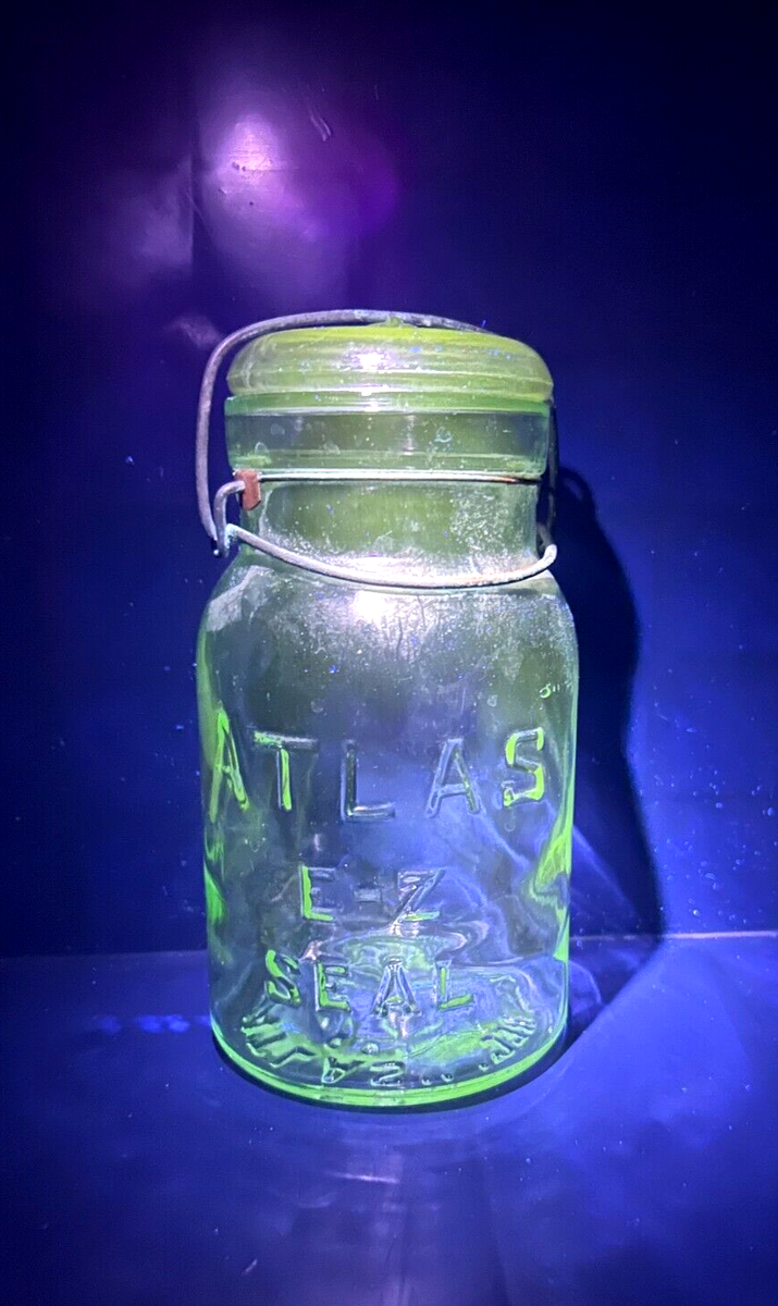 Vintage Aqua Atlas E-Z Seal Quart Canning Jar Wire Closure