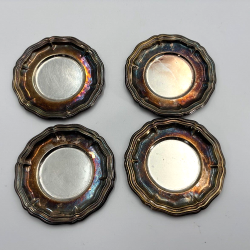 4 VTG De Uberti -EL with Crown - Espresso Set Silverplate cup holders & saucers - Picture 11 of 11