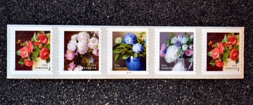 2017USA #5233-5236 Forever - Flowers From the Garden - Plate Coil Strip of 5 PNC - Picture 1 of 2