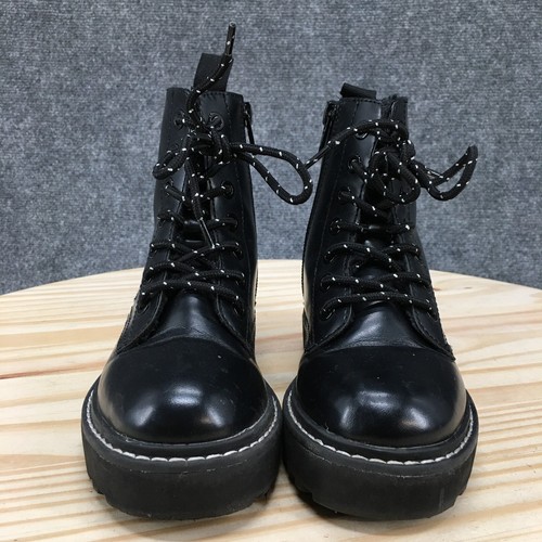 H&M Stiefel Kind 12,5 Combat Chunky High Stiefeletten schwarz Seitenreißverschluss Schnürung - Bild 7 von 16
