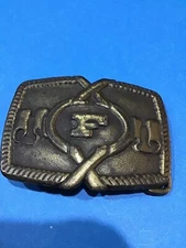 vintage oden inc brass tone "F" Belt buckle