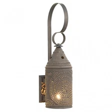 15-inch Wall Lantern Light in Kettle Black Tin