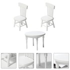 White Wooden Mini Desk Chair Set for Dollhouse Playhouse Decor