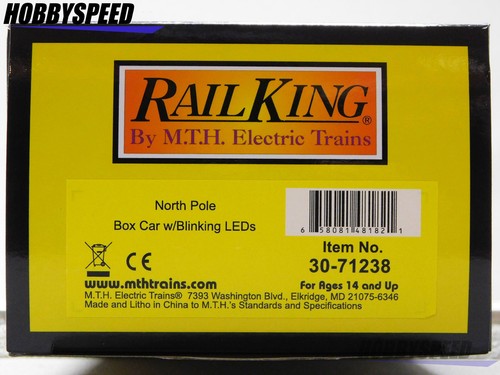 MTH RAILKING NORTH POLE BOXCAR 2025 W/BLINKING LEDs santa reindeer 30-71238 NEW - Picture 8 of 8