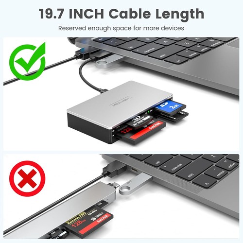 Adaptador Multitarjeta USB Plug & Play - Admite 17 Tipos de Medios para Windows y Mac - Imagen 7 de 9