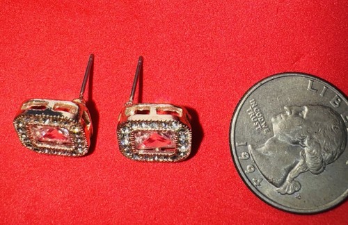 Halo-Ohrstecker 4 kt Kissenschliff CZ Diamant Push-Back roségoldfarben - Bild 2 von 7