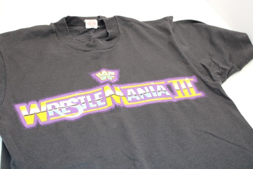 1987 WWF Vintage Wrestlemania III T-Shirt Detroit Silverdome Hulk Hogan - Picture 2 of 4
