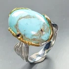 Vintage ring 26 ct Natural Turquoise Ring 925 Sterling Silver Size 7.25 /R458803