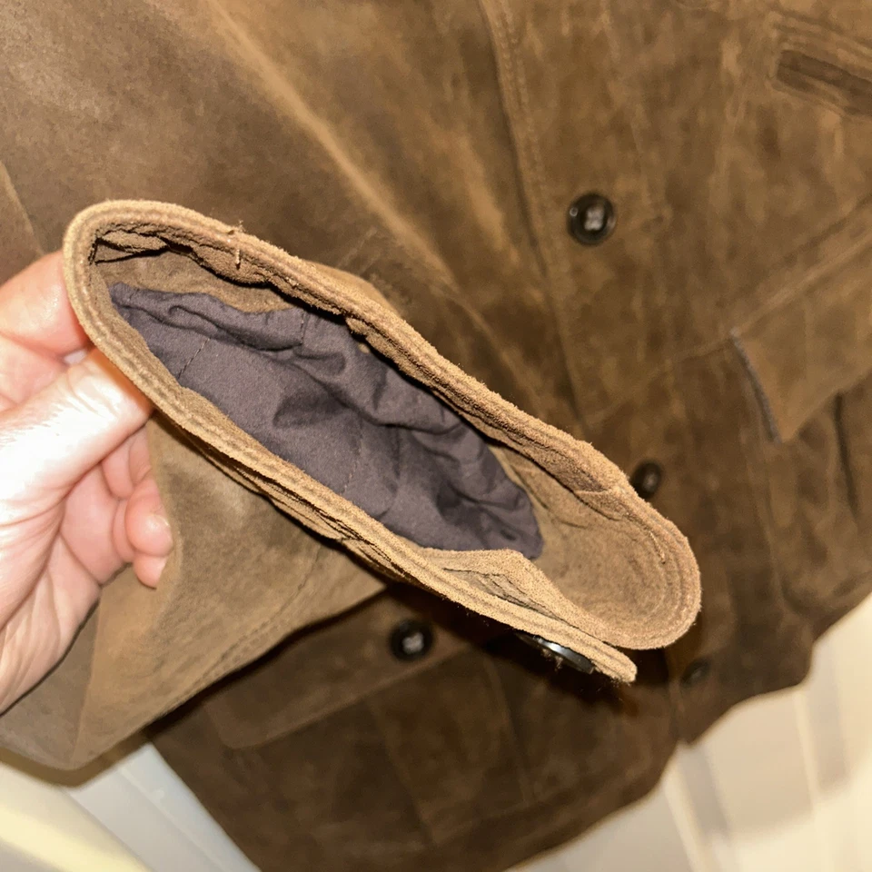 Men’s Suede Leather Blue Harbour Luxury M&S Jacket/Coat - XXL - Image 3 of 4