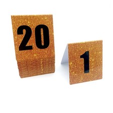 Table Numbers 1-20 Gold Table Signs - 20 Pcs Double-sided Plastic Seat Number...