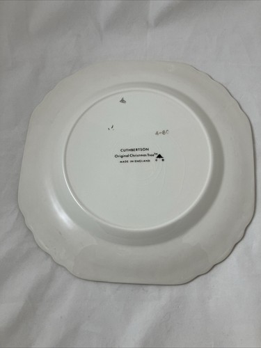 SET OF 6 Cuthbertson Embossed Original Christmas Tree Dickens Salad Plates 8.5” - Picture 14 of 21