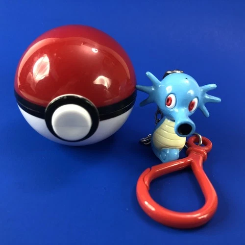 1999 Tomy | Pokémon (HORSEA POKEBALL KEYCHAIN) 2” Toy Figure RARE Japan Vintage
