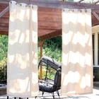 Modern Outdoor Curtain Panel - Beige - 52 in x 96 in - Set of 2 by Sunnydaze