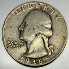 1946 D Washington 90% Silver Quarter Circulated Condition 25c US Coin - 4594