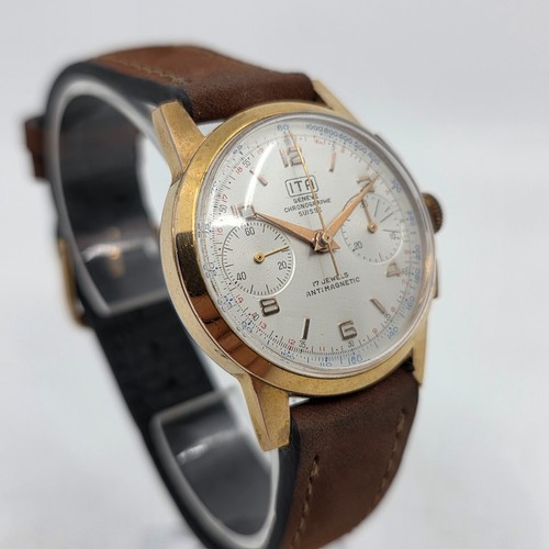 Vintage ITA Geneve Chronographe Suisse Landeron 51 Men's Wrist Watch Manual - Picture 5 of 9