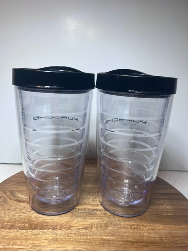 2X Porsche 16 Unzen Klar Schwarz Top Becher Tasse Deckel Doppelwandig BPA Frei Hergestellt in den USA! - Bild 17 von 24