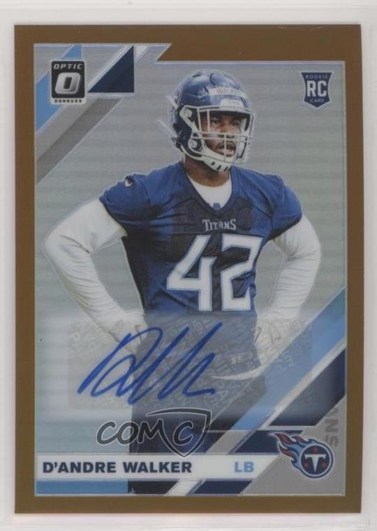 2019 Panini Donruss Optic Rookies Bronze Prizm D'Andre Walker Rookie Auto RC fm0
