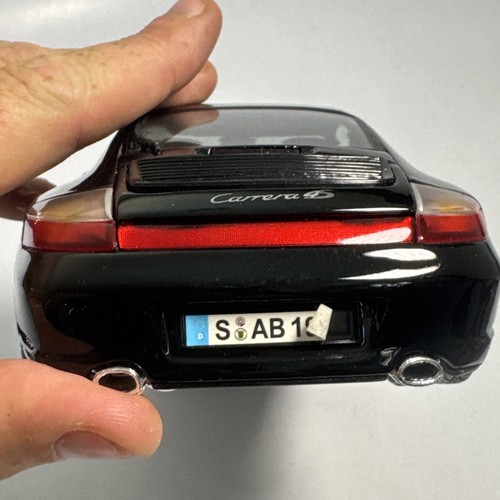 MAISTO 1:18 PORSCHE 911 CARRERA 4S Black Gray Interior Diecast No Box Clean VTG - Afbeelding 5 van 16