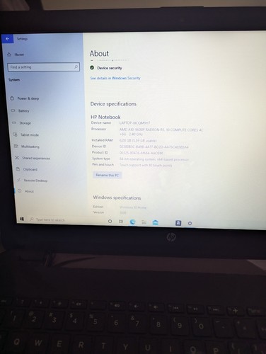 HP Notebook 15-ba079dx Laptop AMD A10-9600P 6GB RAM 1TB HDD Touch Win 10 Read - Bild 5 von 5