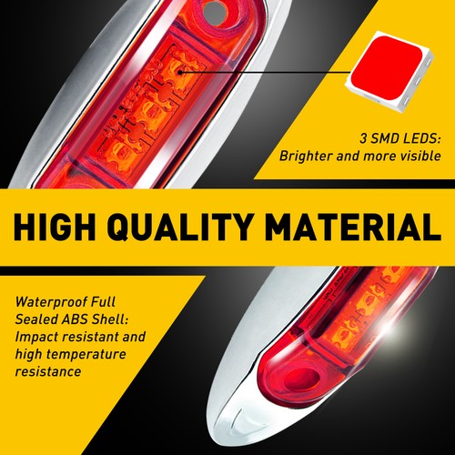 Side LED Marker RV Lights Truck Trailer Clearance Light Lamp 12V Waterproof D - Picture 8 of 23
