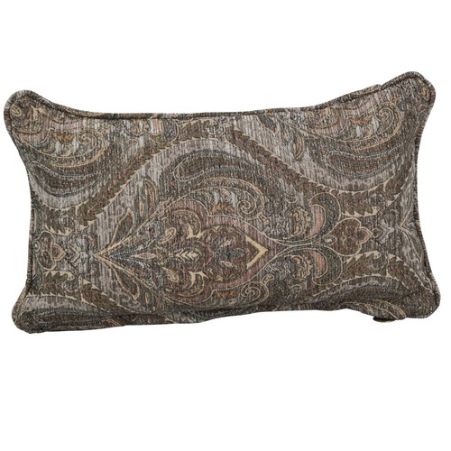 Blazing Needles Jacquard Chenille Throw Pillows 2 Count Grey Damask 20IN x 12IN - Bild 2 von 2