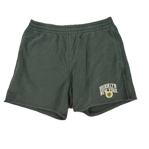 Abercrombie & Fitch pantaloncino uomo XL verde logo morbido pile felpa lounge Brooklyn