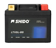 Lithium Ionen LiFePo4 Batterie YTX5L-BS 12V für Suzuki RG 500 C Gamma, 1987-1989