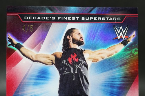 Seth Rollins 2020 Topps Finest WWE Decade's Finest Superstars RED Auto /5 - RARE - Picture 2 of 7