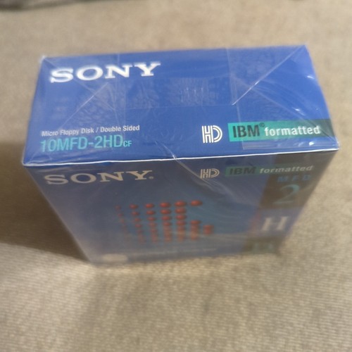 Sony 10 MFD-2HD DS IBM Formatted 1.44mb Micro Floppy Disks Vintage SEALED - 1995 - Picture 6 of 7