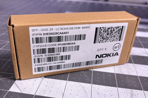 (3PCS)NOKIA NEW FACTORY SEALED 3HE00027CAAA01 SFP-GIGE SX-LC ROHS 6/6 DDM-40/85C - Picture 2 of 6