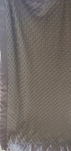 HB Hudson Baby Blanket 30" x 40" Gray Minky Dot Satin Back & Edge Crib Security - Picture 10 of 13