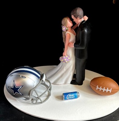 Dallas Cowboys Cake Topper Bride Groom Wedding Day Funny Football Theme