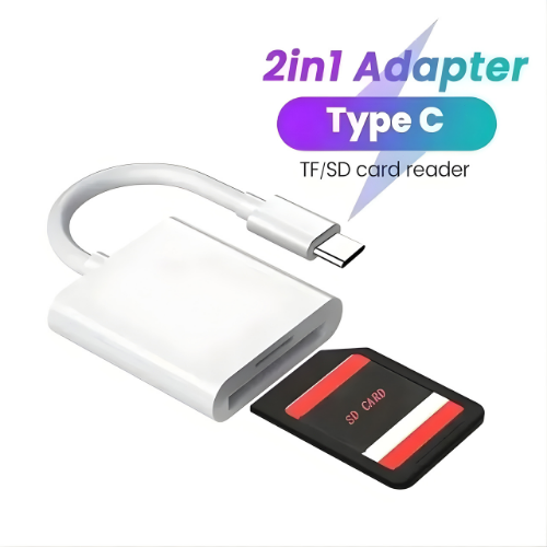 2 in 1  Hub Converter Type C Adapter SD TF Card Reader For MacBook  and Laptops - Picture 1 of 7